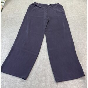 Dušan M Gray Wide Leg Pants 100% Silk Made Italy Luxe Trousers